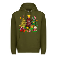 Army Green christmas with american football trees bbs Premium Hoodie - BundleAndBundleShop