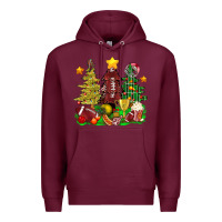 Burgundy christmas with american football trees bbs Premium Hoodie - BundleAndBundleShop