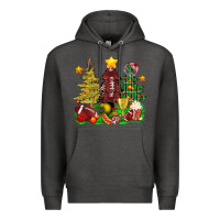 Charcoal Heather christmas with american football trees bbs Premium Hoodie - BundleAndBundleShop