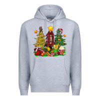 Heather Grey christmas with american football trees bbs Premium Hoodie - BundleAndBundleShop