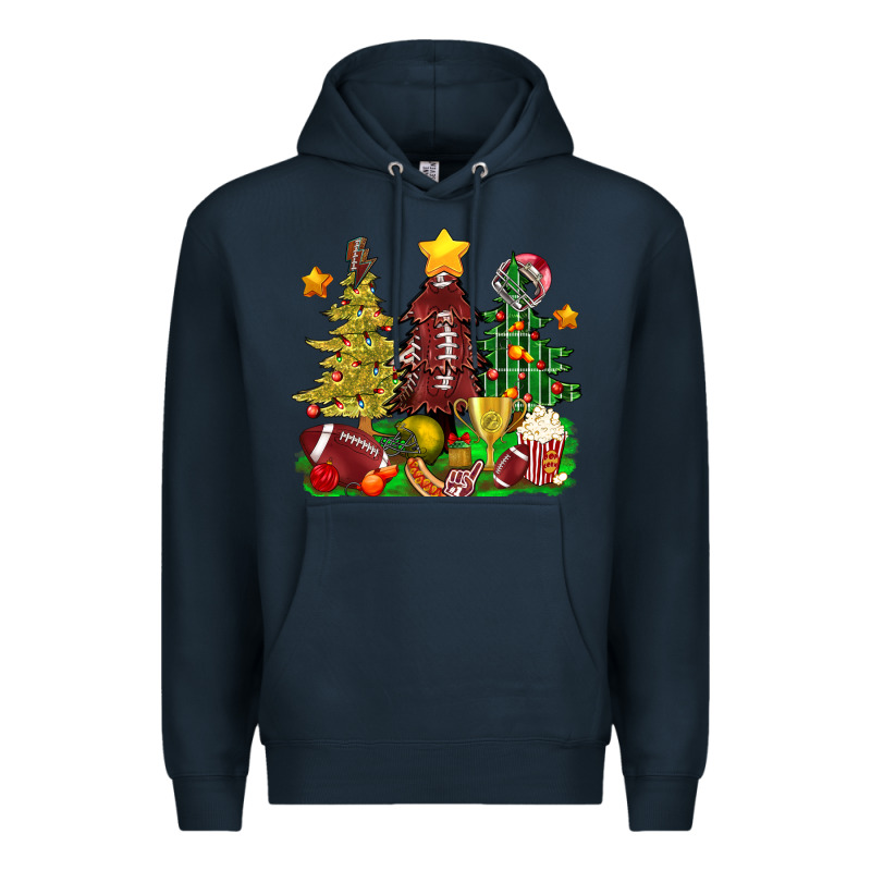 Christmas With American Football Trees Bbs Premium Hoodie by BundleAndBundleShop | Teevron