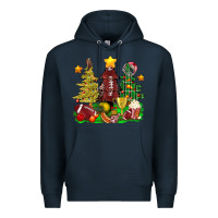 Navy christmas with american football trees bbs Premium Hoodie - BundleAndBundleShop