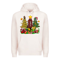Pale Pink christmas with american football trees bbs Premium Hoodie - BundleAndBundleShop
