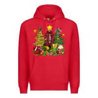 Red christmas with american football trees bbs Premium Hoodie - BundleAndBundleShop