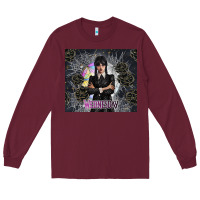 Burgundy gothic girl with black rose Long Sleeve Tee - TumblerDesignByShophia
