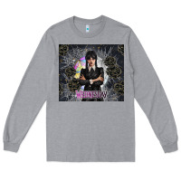 Heather Grey gothic girl with black rose Long Sleeve Tee - TumblerDesignByShophia