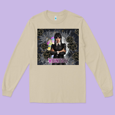 Gothic Girl With Black Rose Long Sleeve Tee Designed By Tumblerdesignbyshophia