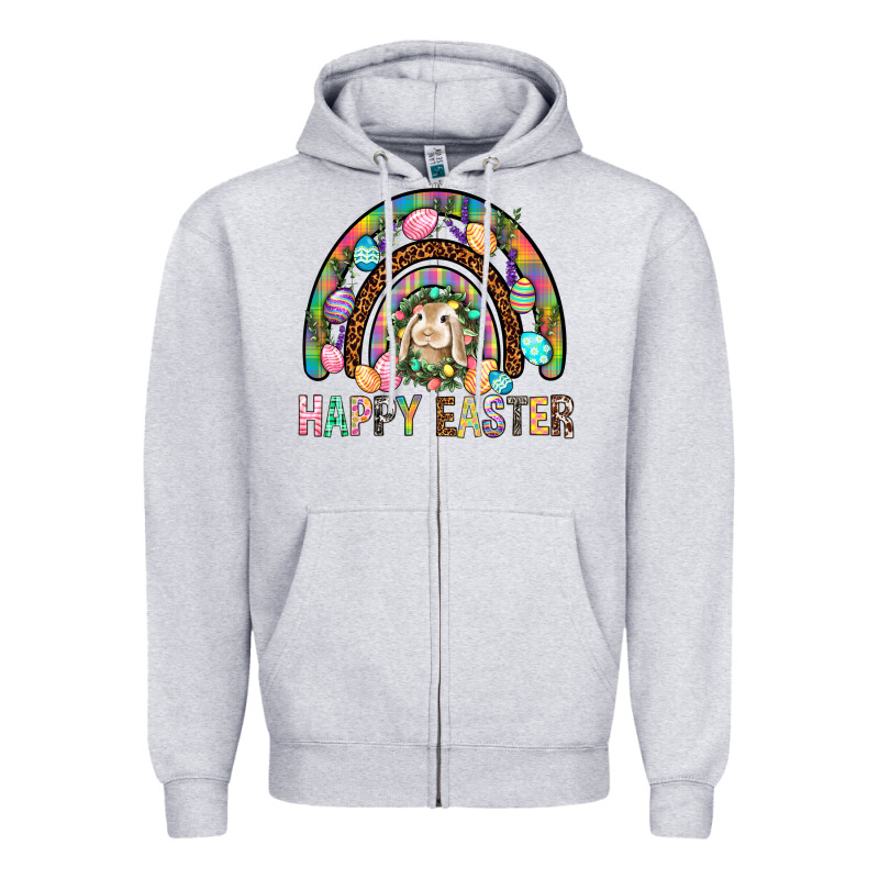 Happy Easter Rainbow Zipper Hoodie by BundleAndBundleShop | Teevron
