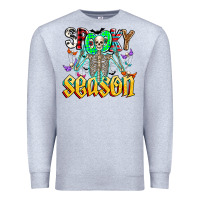 Heather Grey Spooky Season Premium Sweatshirt - CowhideDigitalArt