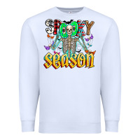 White Spooky Season Premium Sweatshirt - CowhideDigitalArt