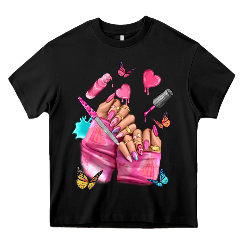 Pink Nail Art Hand Heavy Core Tee by NancyCooperArtShop | Teevron