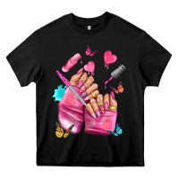 Black pink nail art hand Heavy Core Tee - NancyCooperArtShop