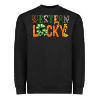 Black Western lucky with clover St. Patricks day Heavyweight Sweatshirt - HowdyJamesFarm