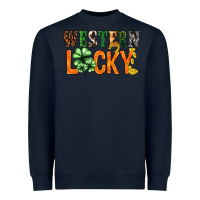 Navy Western lucky with clover St. Patricks day Heavyweight Sweatshirt - HowdyJamesFarm