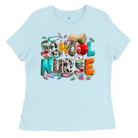 Baby Blue school nurse Ladies Tee - NancyCooperArtShop