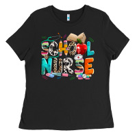 Black school nurse Ladies Tee - NancyCooperArtShop
