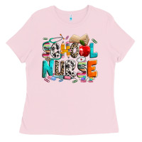 Bubblegum Pink school nurse Ladies Tee - NancyCooperArtShop