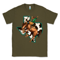 Army Green Cowhide Texas Map Rodeo Cowboy Classic Tee - Bettercallsaul