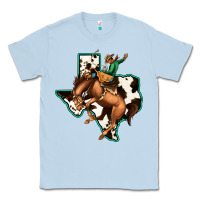 Dusty Blue Cowhide Texas Map Rodeo Cowboy Classic Tee - Bettercallsaul