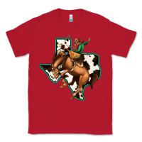 Red Cowhide Texas Map Rodeo Cowboy Classic Tee - Bettercallsaul