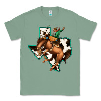 Sage Cowhide Texas Map Rodeo Cowboy Classic Tee - Bettercallsaul