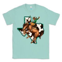Seafoam Cowhide Texas Map Rodeo Cowboy Classic Tee - Bettercallsaul