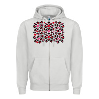 Dove Grey valentines day leopard and heart background Zipper Hoodie - FaDigitalArtStudio