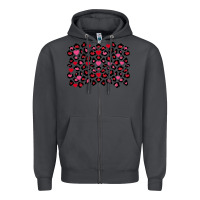Smoke valentines day leopard and heart background Zipper Hoodie - FaDigitalArtStudio