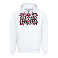 White valentines day leopard and heart background Zipper Hoodie - FaDigitalArtStudio