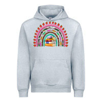 Heather Grey teacher pen apple books rainbow Urban Hoodie - Artiststas
