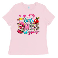 Bubblegum Pink little miss third grade Ladies Tee - NancyCooperArtShop