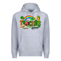Heather Grey teacher st patrick Premium Hoodie - FaDigitalArtStudio