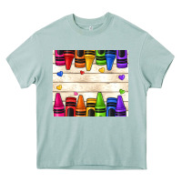 Arona custom teacher name crayons Heavy Core Tee - NancyCooperArtShop