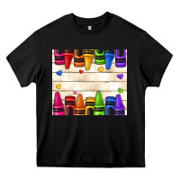 Black custom teacher name crayons Heavy Core Tee - NancyCooperArtShop