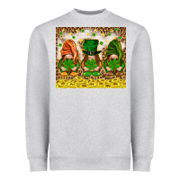 Heather Grey St. Patrick's Day gnomies with leopard tumbler Heavyweight Sweatshirt - HowdyJamesFarm