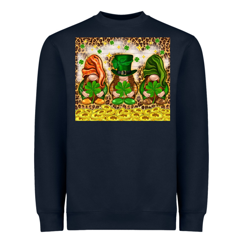 St. Patrick's Day Gnomies With Leopard Tumbler Heavyweight Sweatshirt by HowdyJamesFarm | Teevron