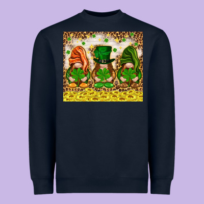 St. Patrick's Day Gnomies With Leopard Tumbler Heavyweight Sweatshirt Designed By Howdyjamesfarm