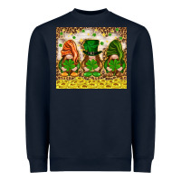 Navy St. Patrick's Day gnomies with leopard tumbler Heavyweight Sweatshirt - HowdyJamesFarm