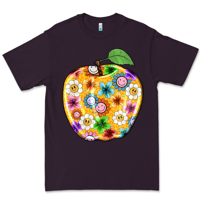 Colorful Flora Apple Teacher Premium Tee by NancyCooperArtShop | Teevron