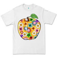 White colorful flora apple teacher Premium Tee - NancyCooperArtShop