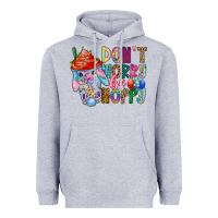 Heather Grey DON T WORRY Be hoppy Easter Heavyweight Hoodie - CowhideDigitalArt