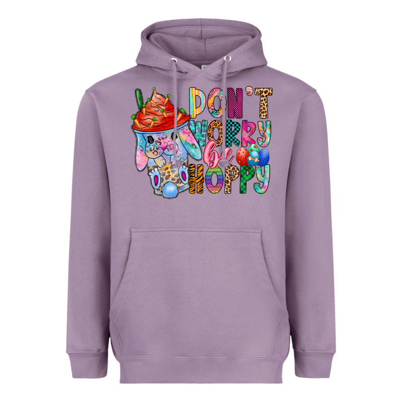Don T Worry Be Hoppy Easter Heavyweight Hoodie by CowhideDigitalArt | Teevron