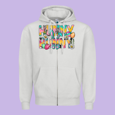 Hunny Bunny Easter Zipper Hoodie Designed By Bundleandbundleshop