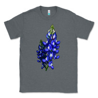 Charcoal Heather Bluebonnet Flower Illustrations Classic Tee - LillyAllenDesigns