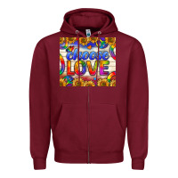 Burgundy Western Choose Love Tumbler Zipper Hoodie - BundleAndBundleShop