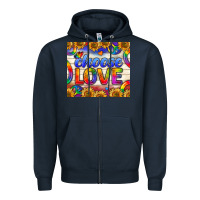 Navy Western Choose Love Tumbler Zipper Hoodie - BundleAndBundleShop