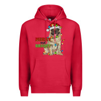 Cardinal merry and bright pug Premium Hoodie - RanaPortraitStore