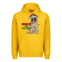 Lemon merry and bright pug Premium Hoodie - RanaPortraitStore