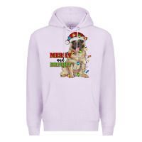 Lilac merry and bright pug Premium Hoodie - RanaPortraitStore