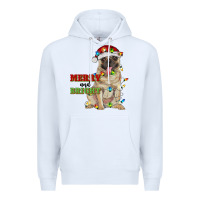 White merry and bright pug Premium Hoodie - RanaPortraitStore